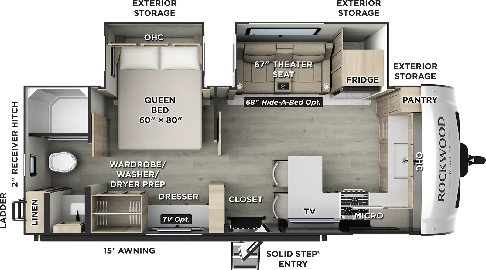 Rockwood Mini Lite 2523MBR Floorplan